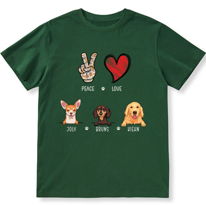 Peace Love Dog - Personalized Custom Unisex T-shirt