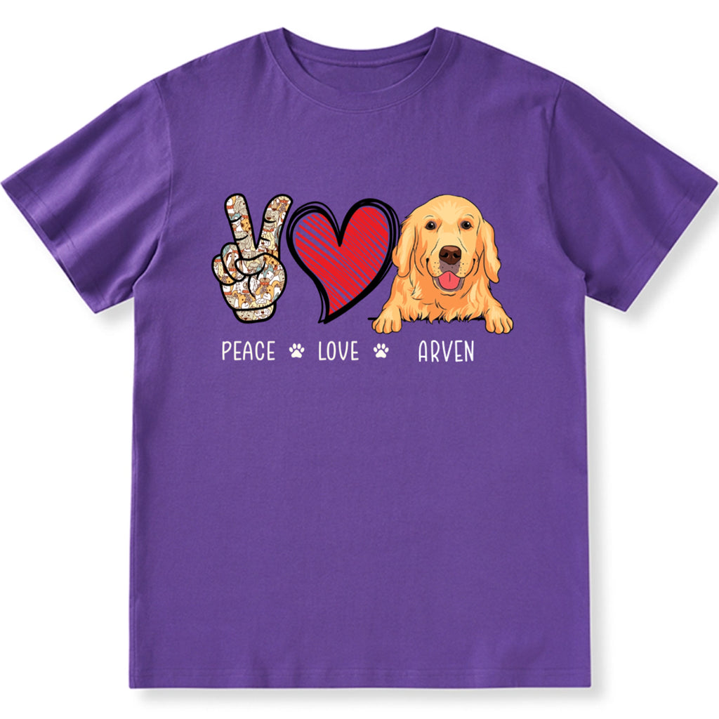 Peace Love Dog - Personalized Custom Unisex T-shirt