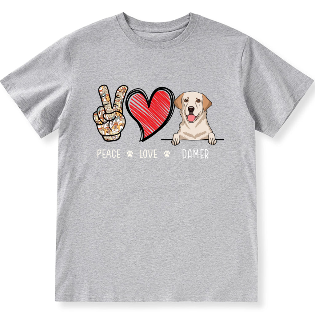 Peace Love Dog - Personalized Custom Unisex T-shirt