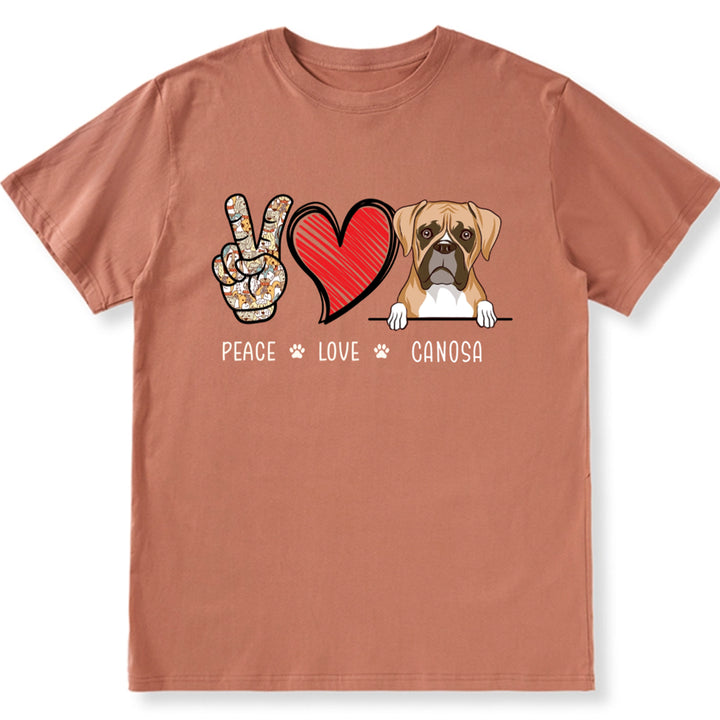 Peace Love Dog - Personalized Custom Unisex T-shirt