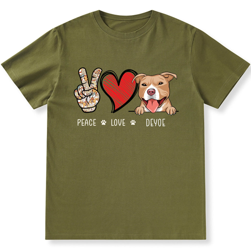 Peace Love Dog - Personalized Custom Unisex T-shirt