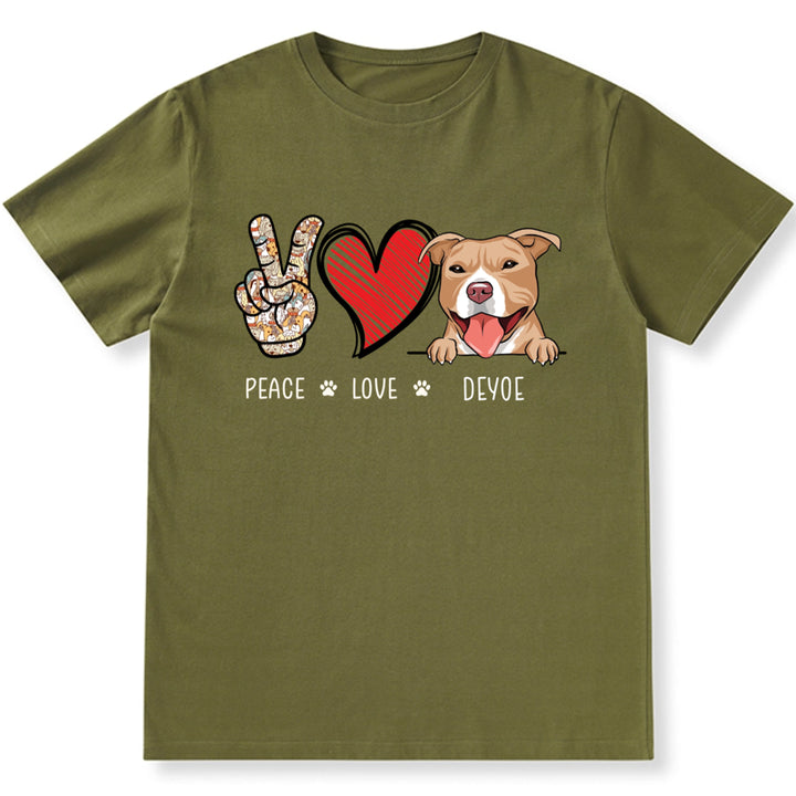 Peace Love Dog - Personalized Custom Unisex T-shirt