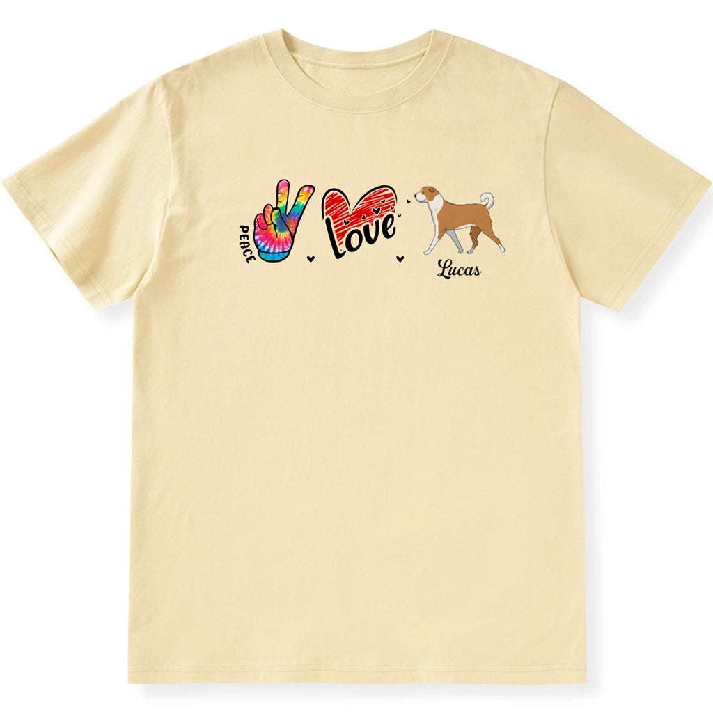 Peace Love Heart Dog - Personalized Custom Unisex T-Shirt