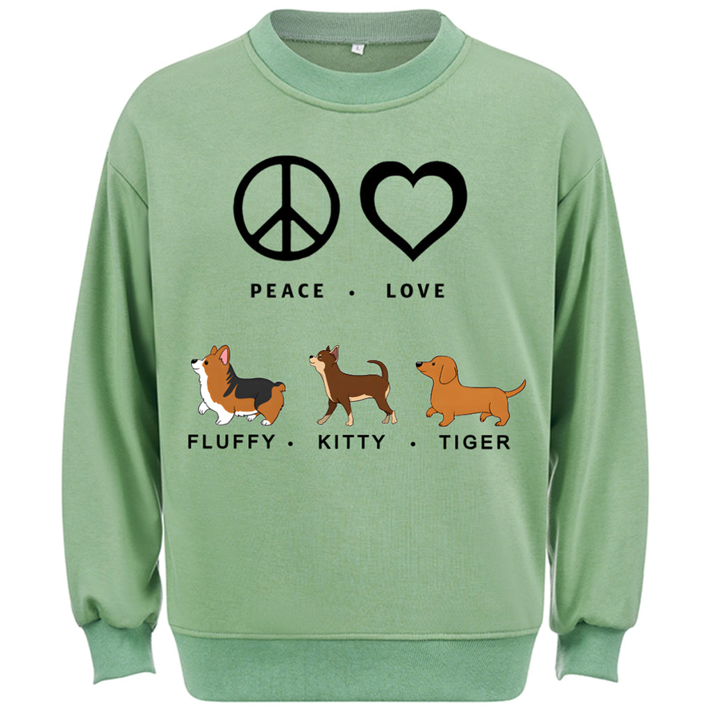 Peace Love Dog - Personalized Custom Sweatshirt