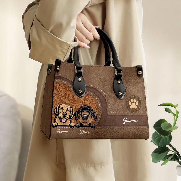 Personalized Gift for Dog Lovers - Personalized Custom PU Leather Handbag