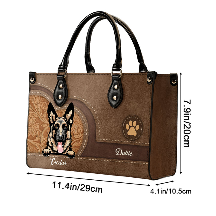 Personalized Gift for Dog Lovers - Personalized Custom PU Leather Handbag