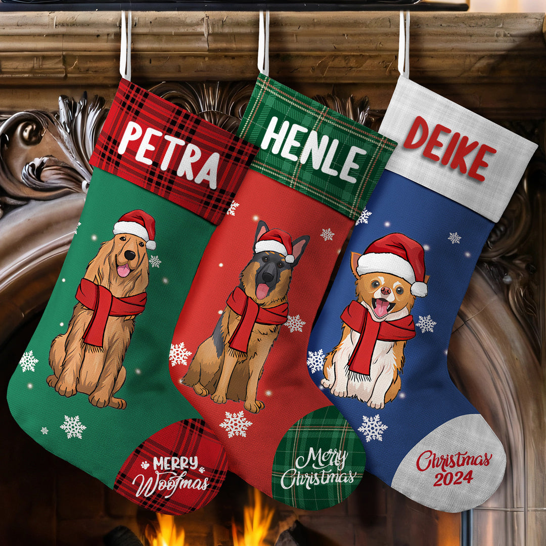 Sending You Dog And Kisses This Christmas - Personalized Christmas Stocking Dogs