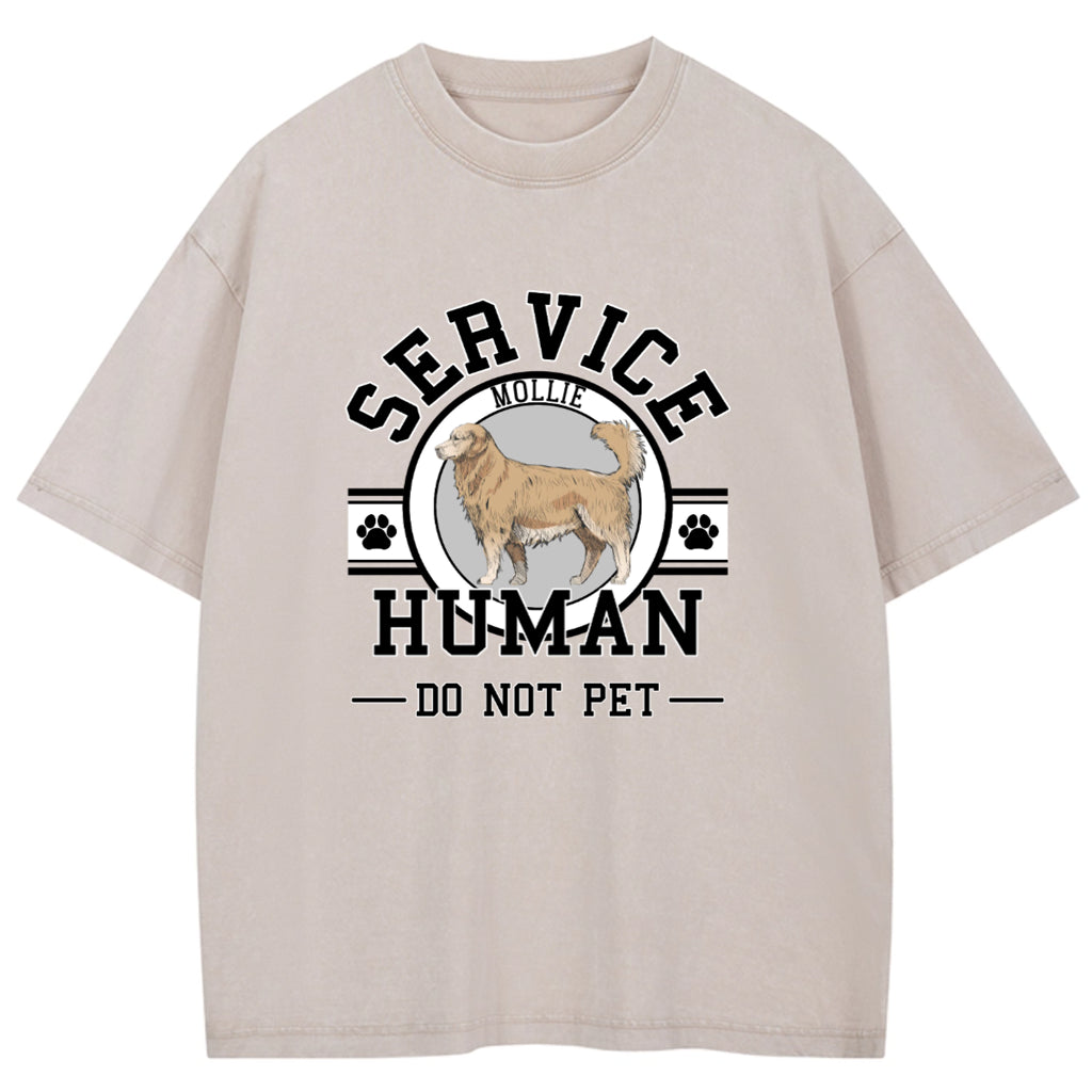 Service Human, Do Not Pet - Personalized Custom Washed T-shirt