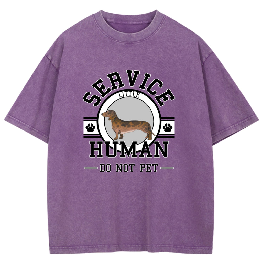 Service Human, Do Not Pet - Personalized Custom Washed T-shirt