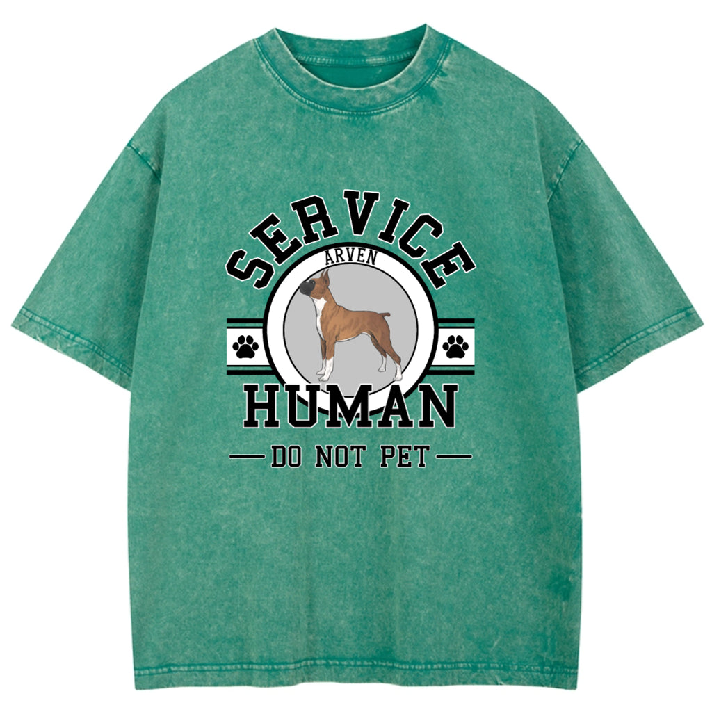 Service Human, Do Not Pet - Personalized Custom Washed T-shirt