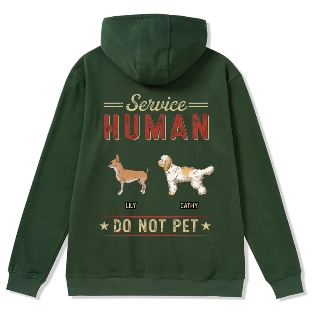 Service Human, Do Not Pet 8 - Personalized Custom Zipper Hoodie