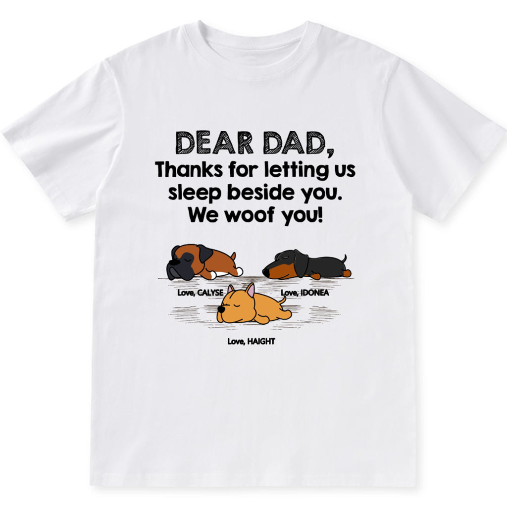 Sleep Beside Dog - Personalized Custom Unisex T-shirt