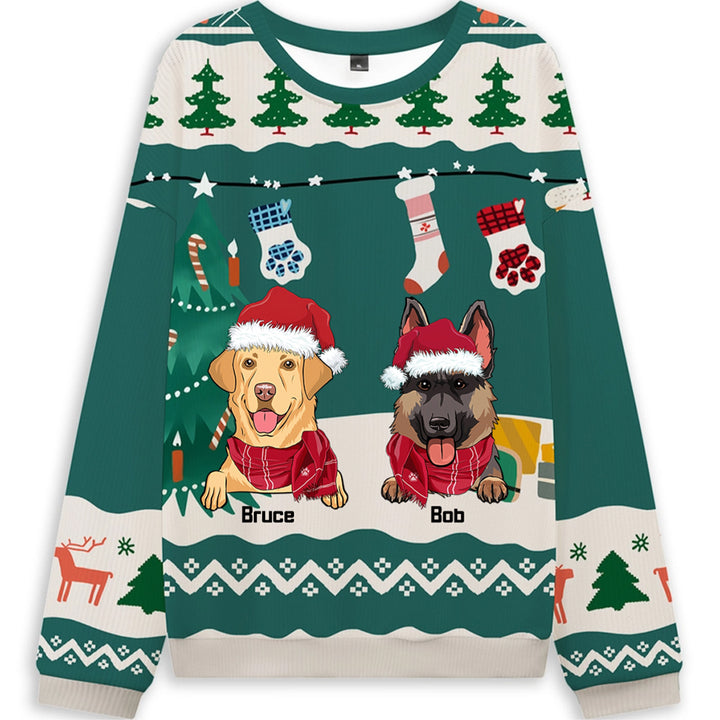 Paw Pet Winter - Personalized Custom Christmas Ugly Sweatshirt