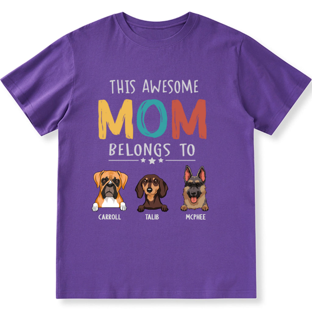 This Awesome Mom Belongs To - Personalized Custom Unisex T-Shirt