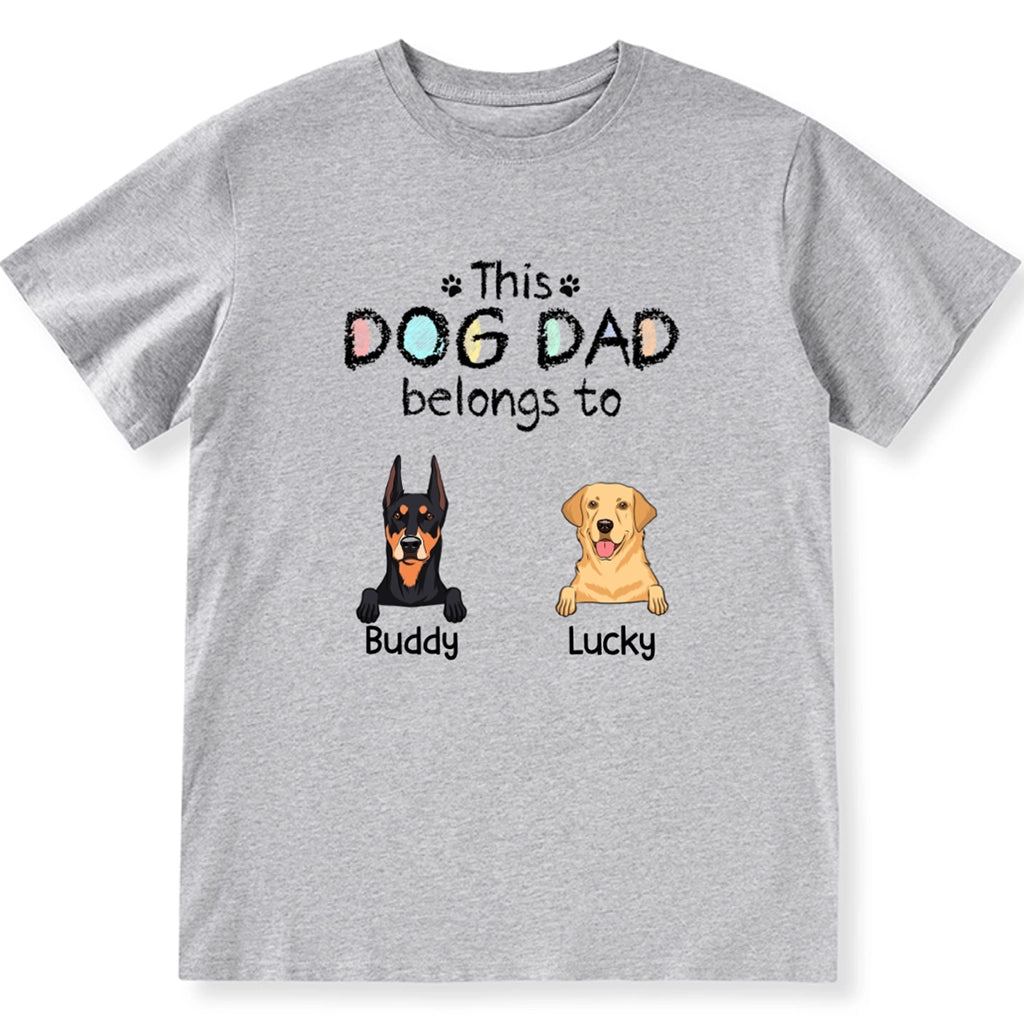 This Colourful Dog Mum/Dad Belongs To Dog - Personalized Custom Unisex T-Shirt