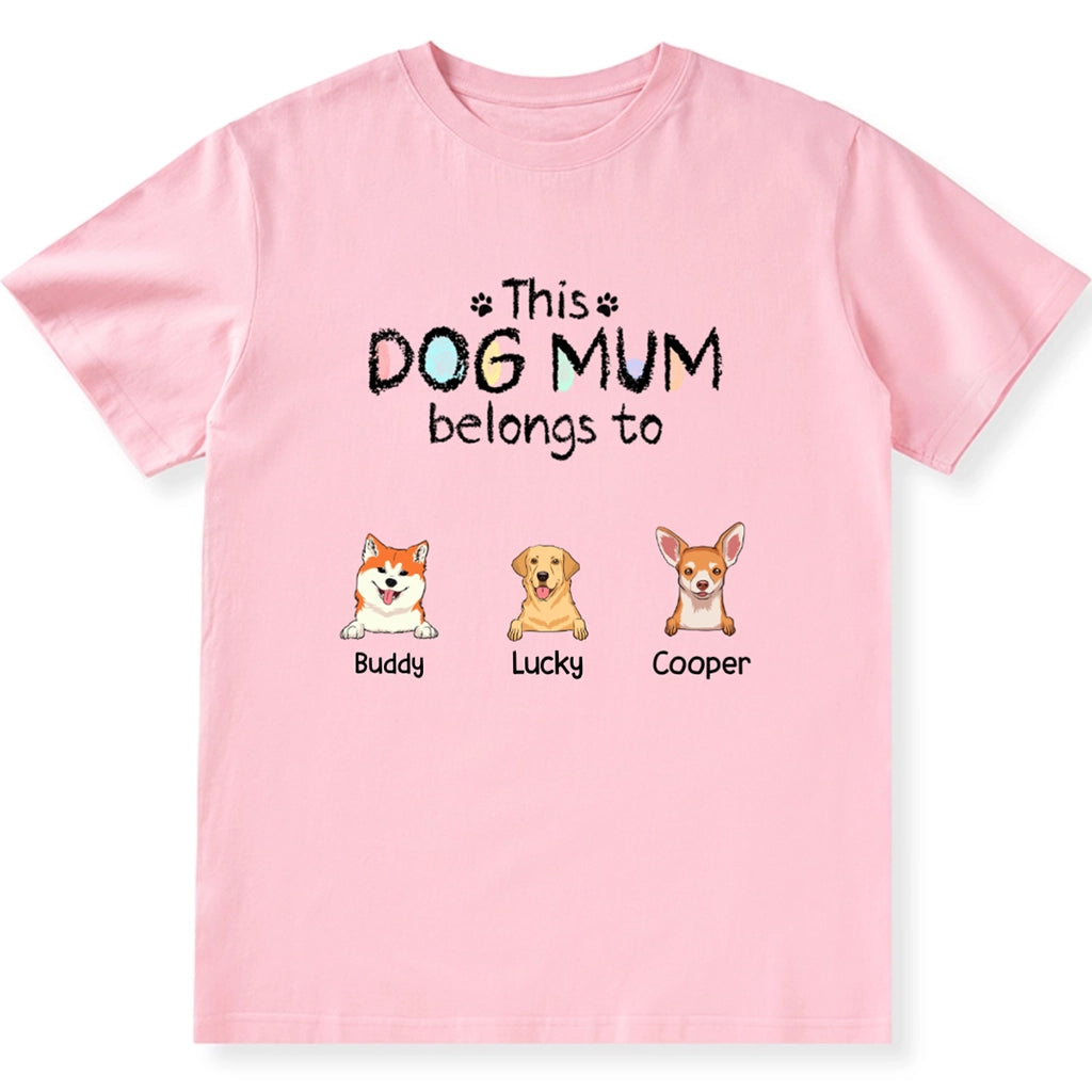 This Colourful Dog Mum/Dad Belongs To Dog - Personalized Custom Unisex T-Shirt