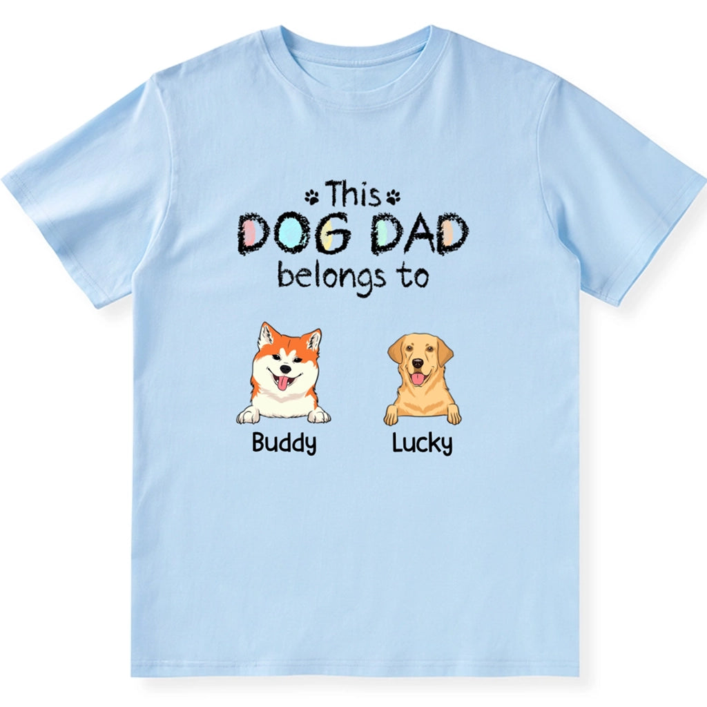 This Colourful Dog Mum/Dad Belongs To Dog - Personalized Custom Unisex T-Shirt