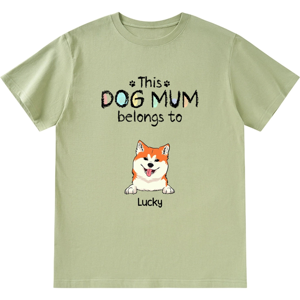 This Colourful Dog Mum/Dad Belongs To Dog - Personalized Custom Unisex T-Shirt