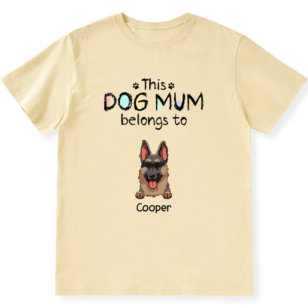 This Colourful Dog Mum/Dad Belongs To Dog - Personalized Custom Unisex T-Shirt