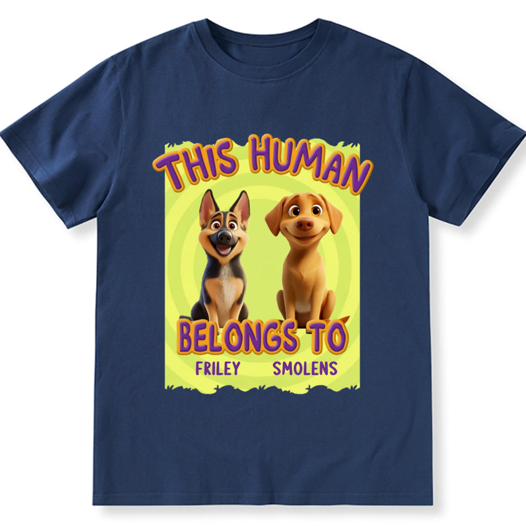 This Human Belongs To Us Cartoon - Personalized Custom Unisex T-Shirt