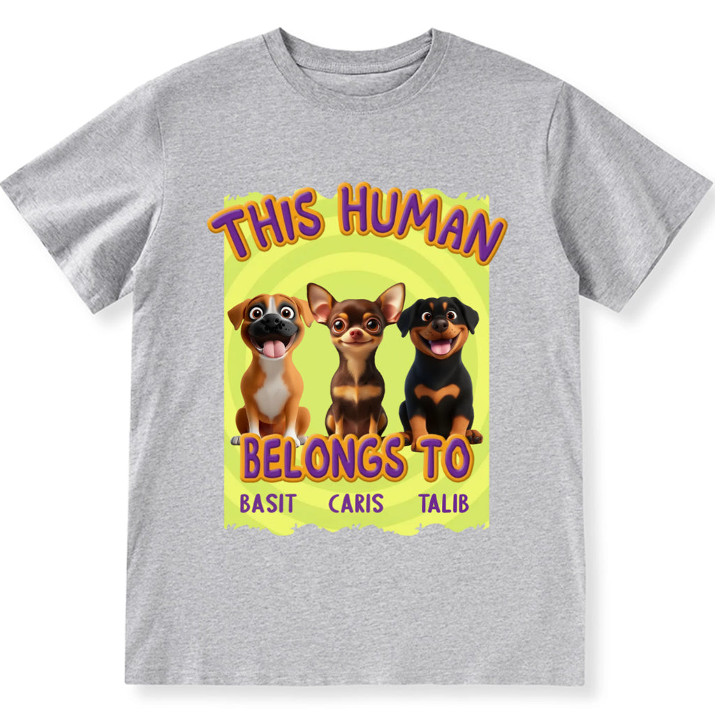 This Human Belongs To Us Cartoon - Personalized Custom Unisex T-Shirt