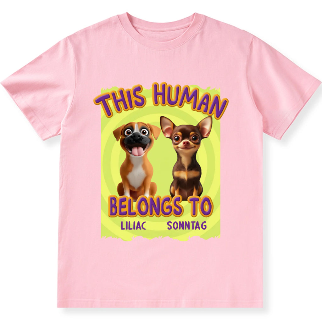 This Human Belongs To Us Cartoon - Personalized Custom Unisex T-Shirt