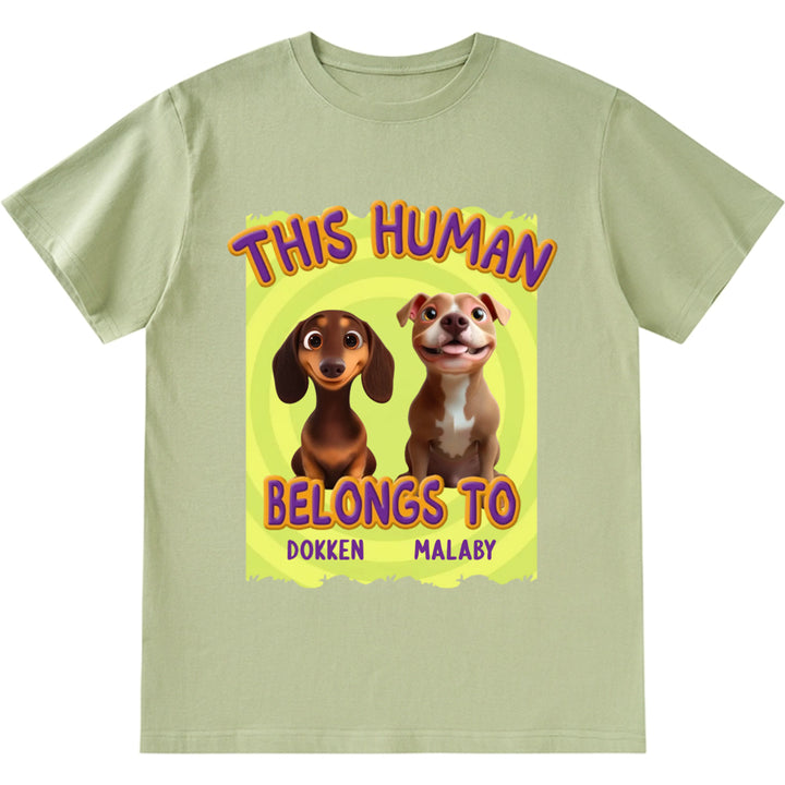 This Human Belongs To Us Cartoon - Personalized Custom Unisex T-Shirt