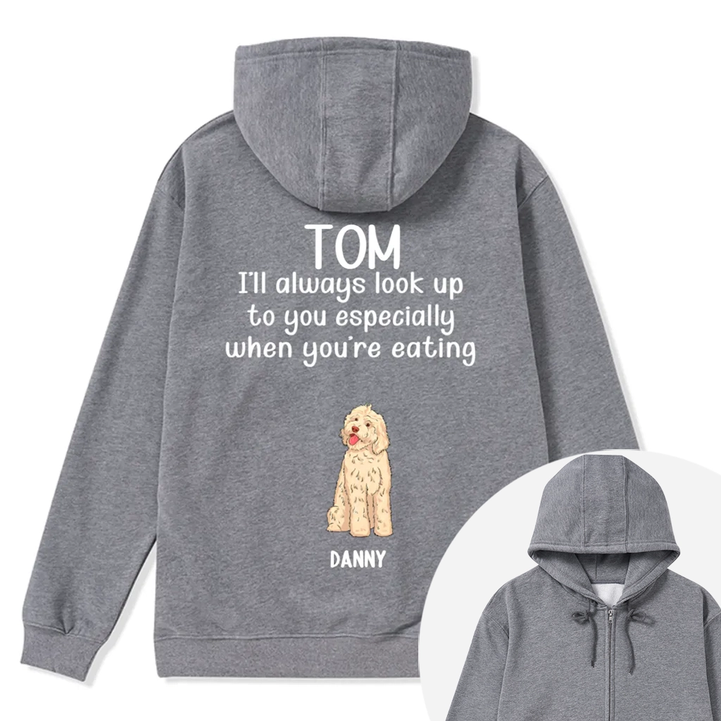 When You're Eating - Personalized Custom  Zipper Hoodie