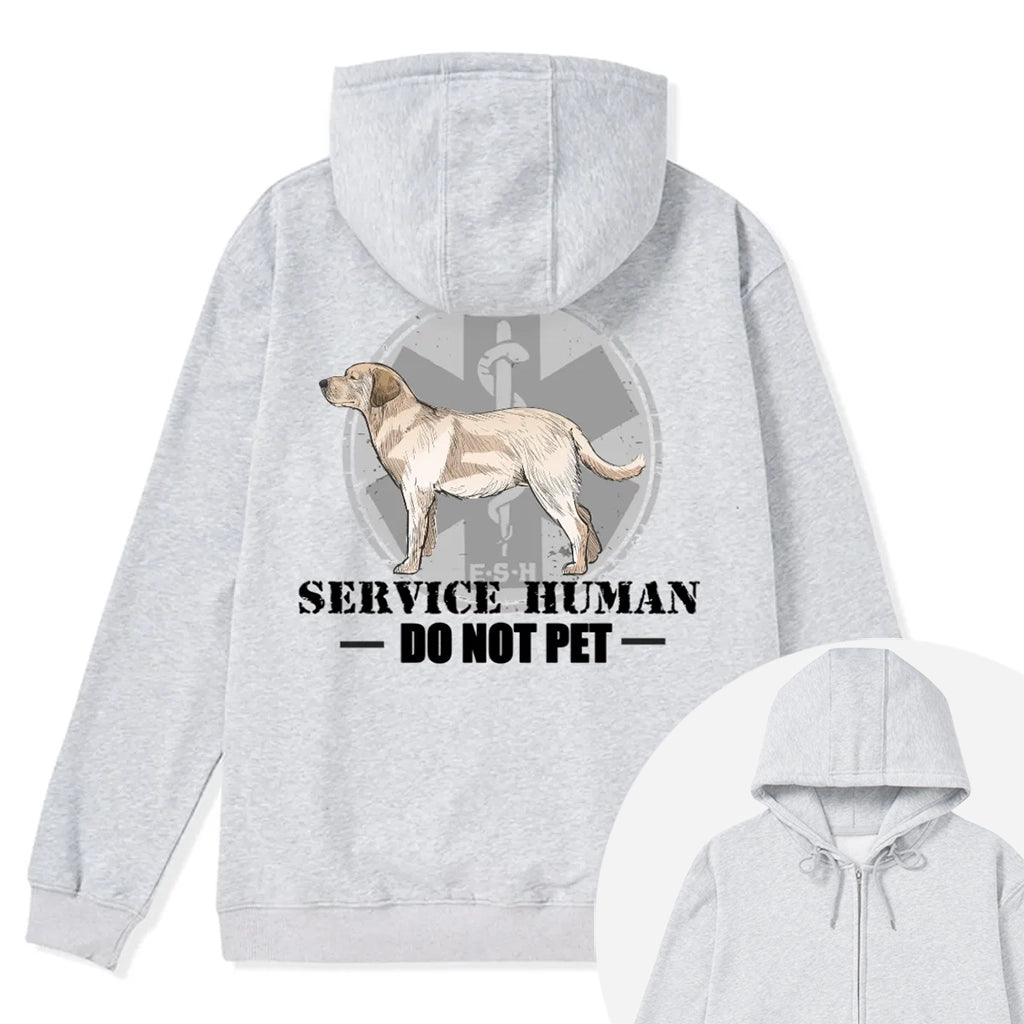 Service Human, Do Not Pet 13 - Personalized Custom Zipper Hoodie