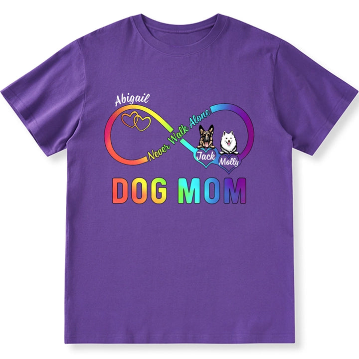 Dog Mom Infinity Heart - Personalized Custom Unisex T-shirt