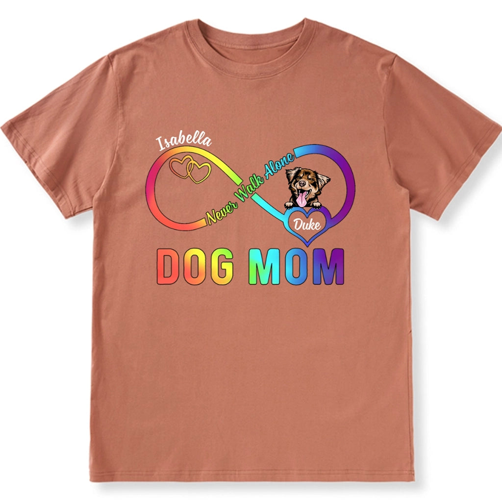 Dog Mom Infinity Heart - Personalized Custom Unisex T-shirt