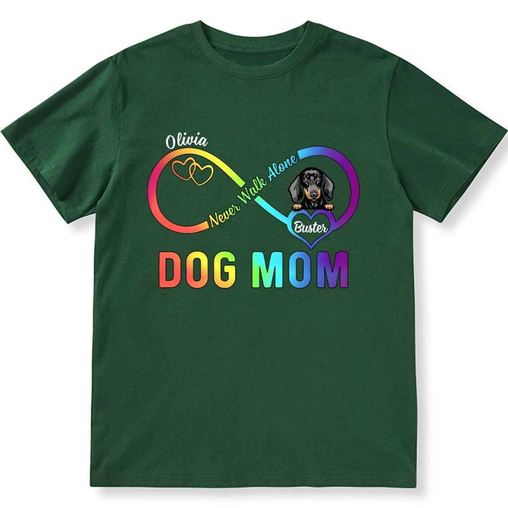 Dog Mom Infinity Heart - Personalized Custom Unisex T-shirt