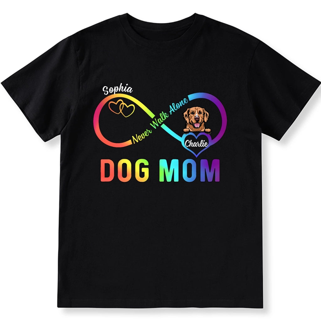 Dog Mom Infinity Heart - Personalized Custom Unisex T-shirt