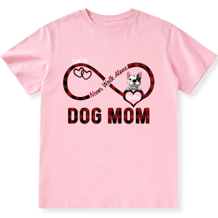 Dog Mom Infinity Heart - Personalized Custom Unisex T-shirt