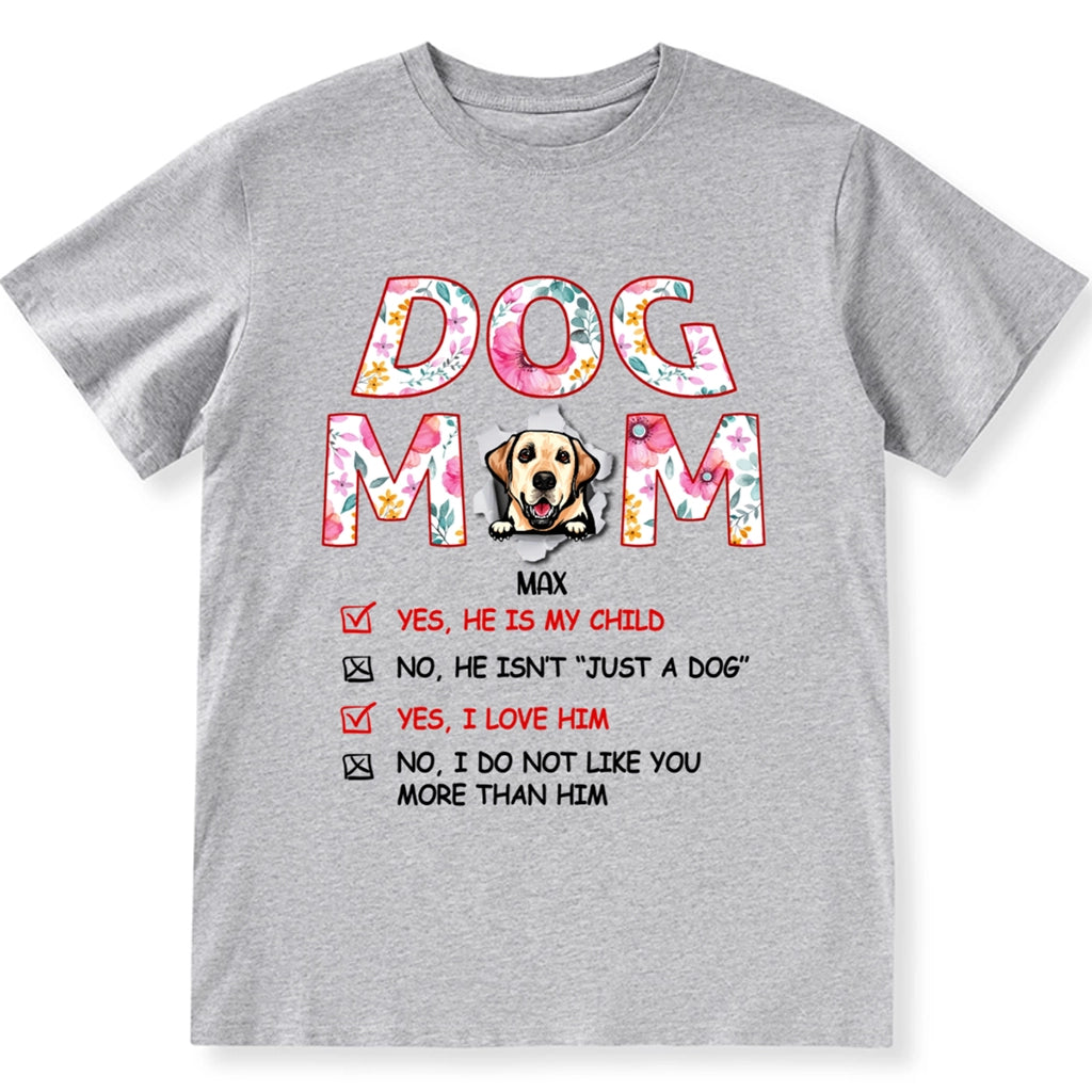 Floral Dog Mom - Personalized Custom Unisex T-shirt