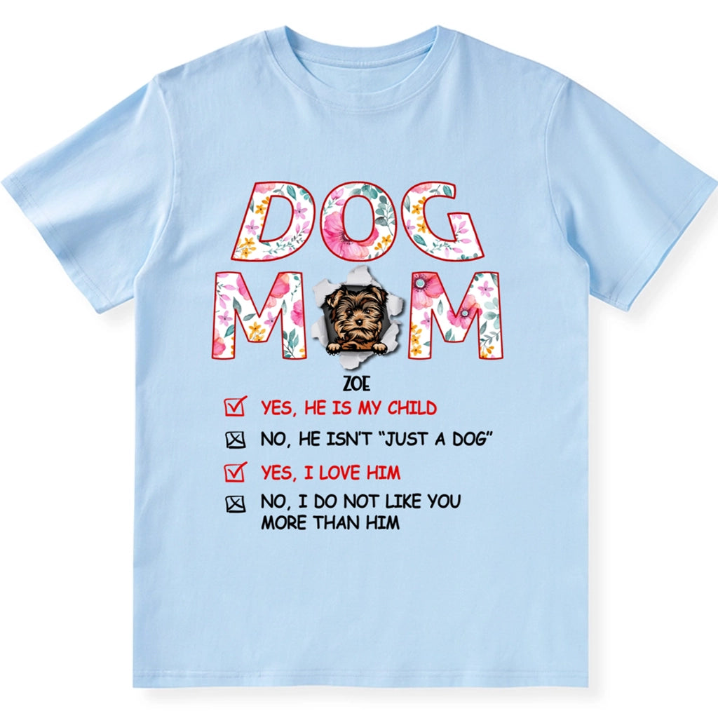 Floral Dog Mom - Personalized Custom Unisex T-shirt