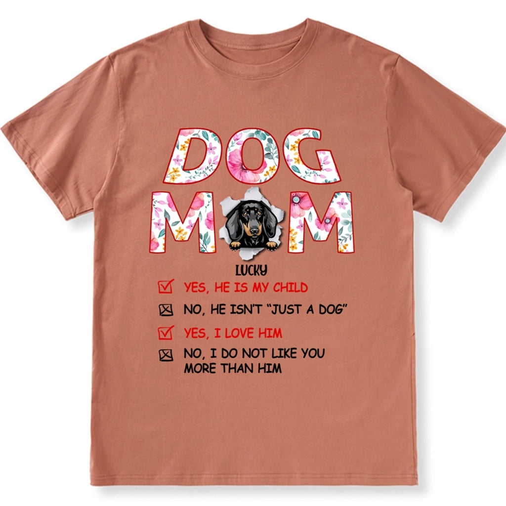 Floral Dog Mom - Personalized Custom Unisex T-shirt