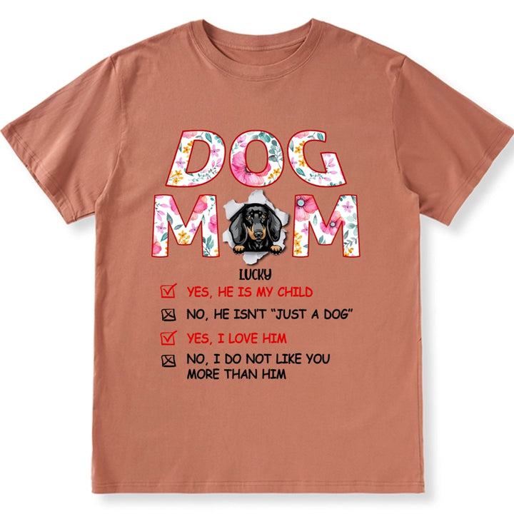 Floral Dog Mom - Personalized Custom Unisex T-shirt