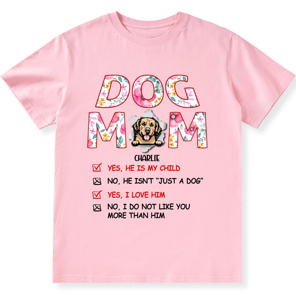 Floral Dog Mom - Personalized Custom Unisex T-shirt