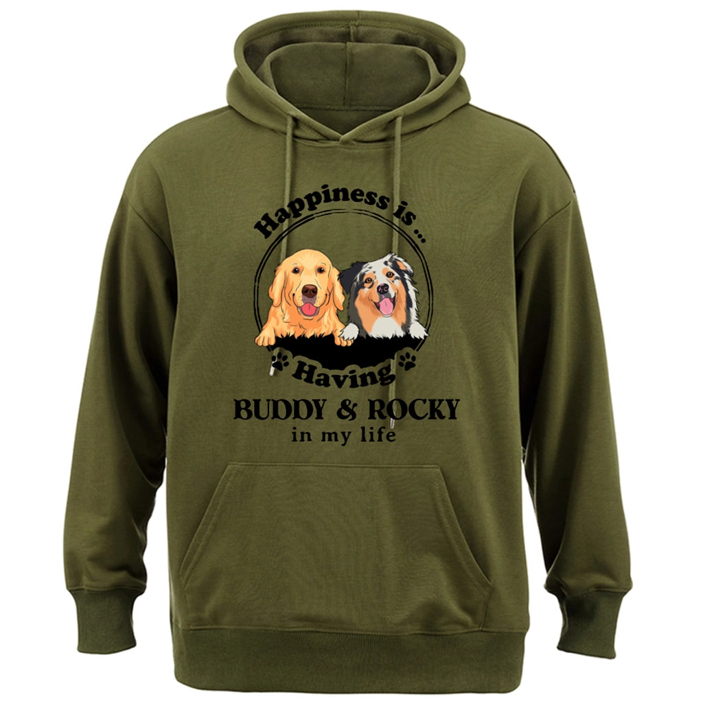 Happiness Is Having A Dog - Personalized Custom Hoodie