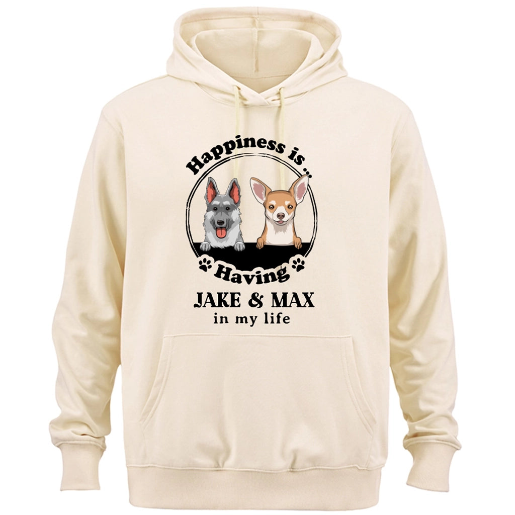 Happiness Is Having A Dog - Personalized Custom Hoodie