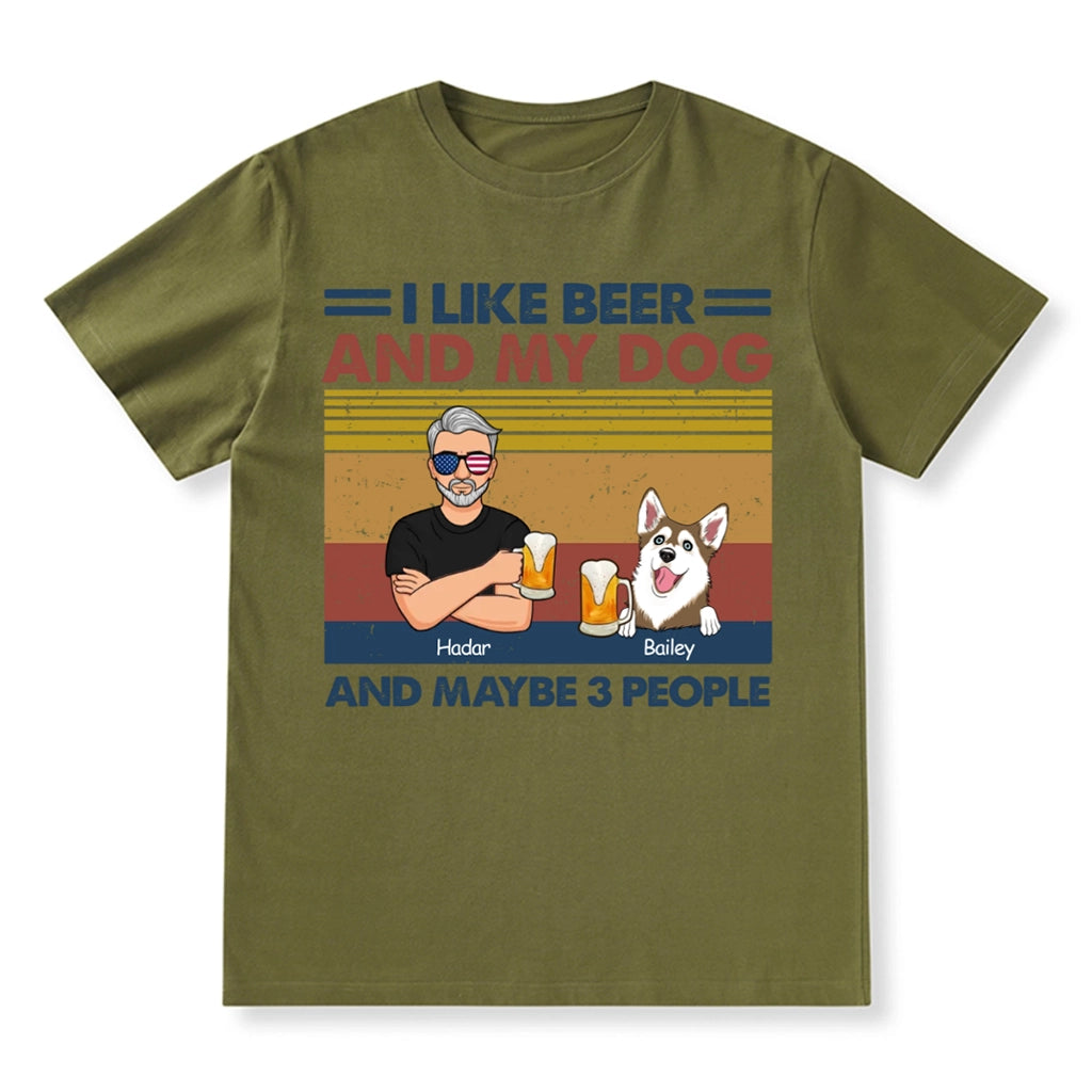 I Like Beer And My Pet - Personalized Custom Unisex T-shirt