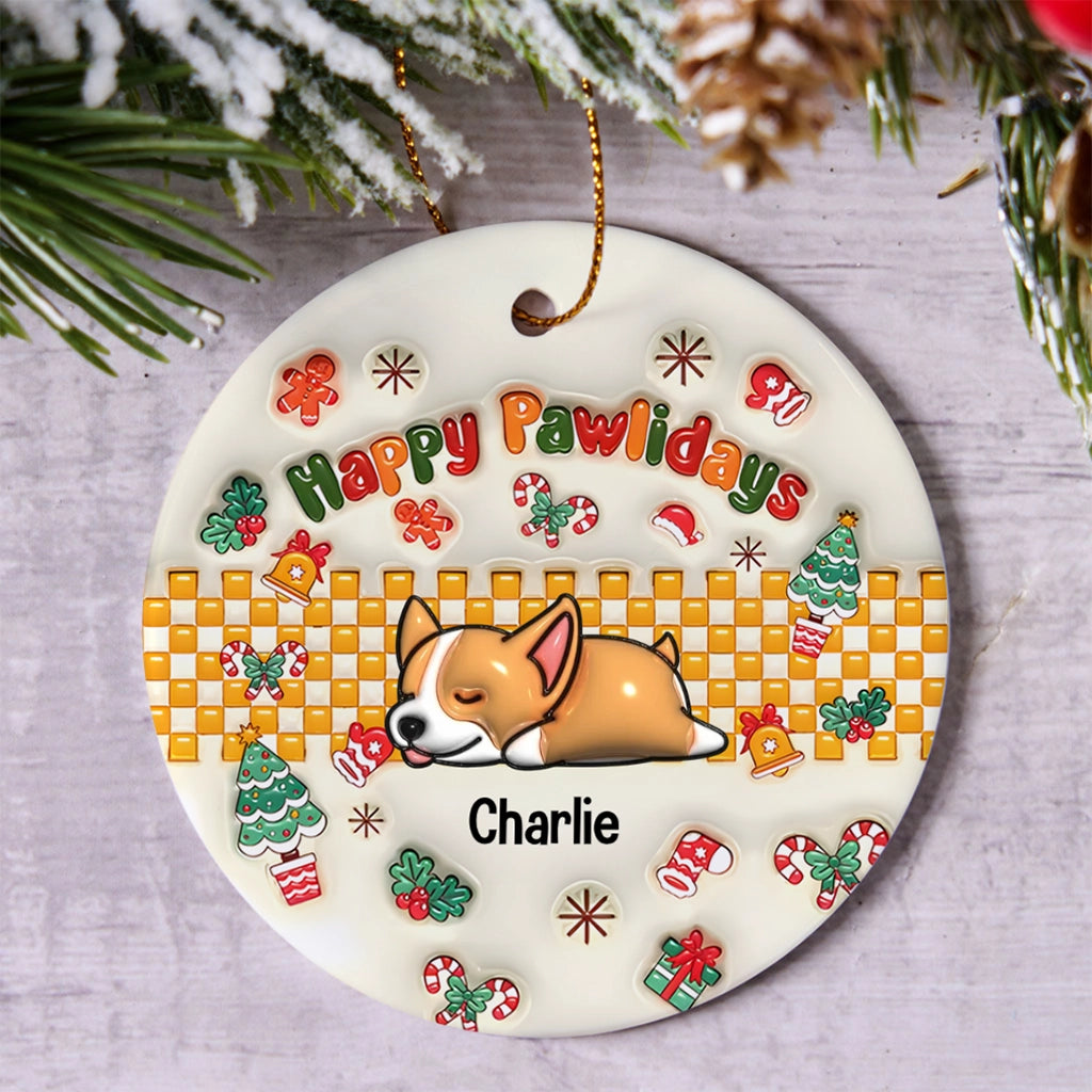 Jolly Pawlidays - Personalized Christmas Ornament