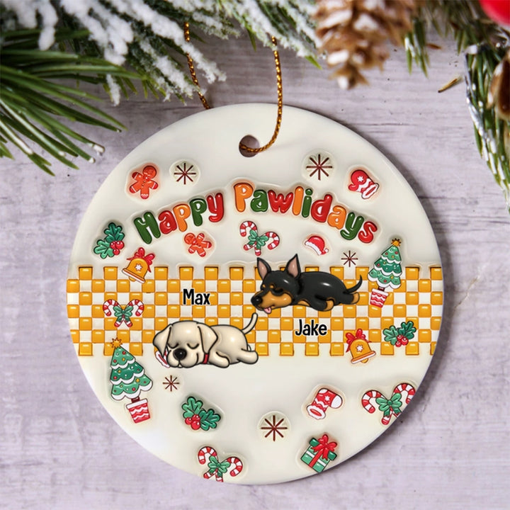 Jolly Pawlidays - Personalized Christmas Ornament