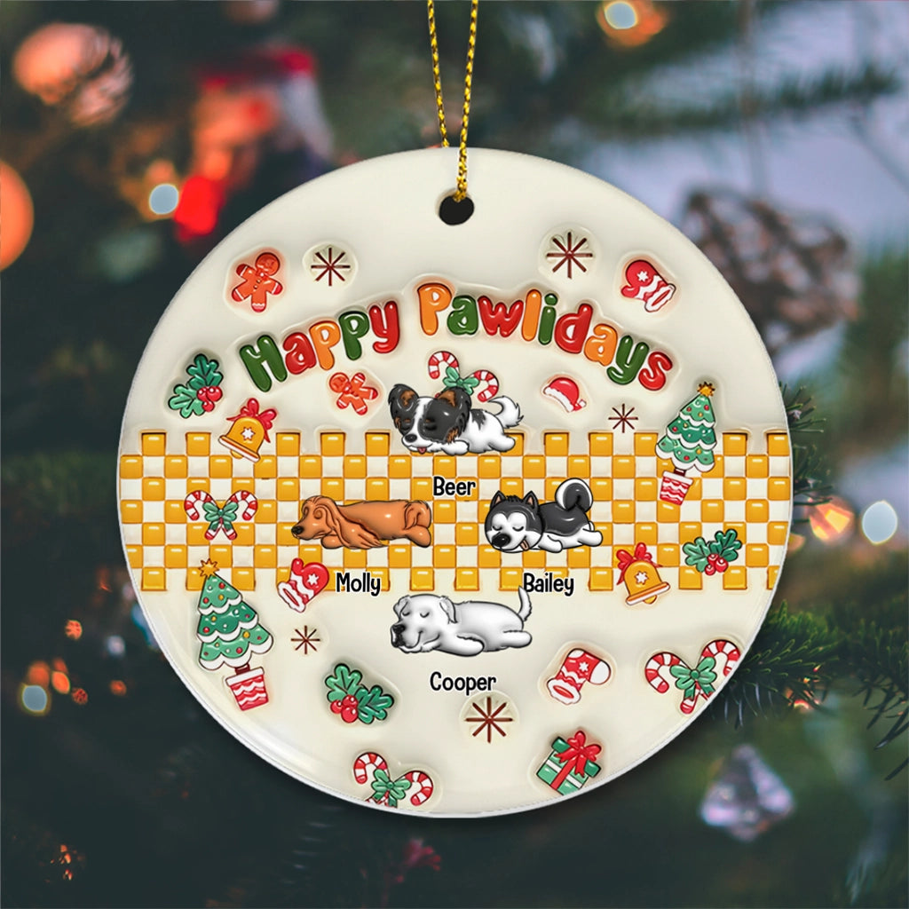 Jolly Pawlidays - Personalized Christmas Ornament