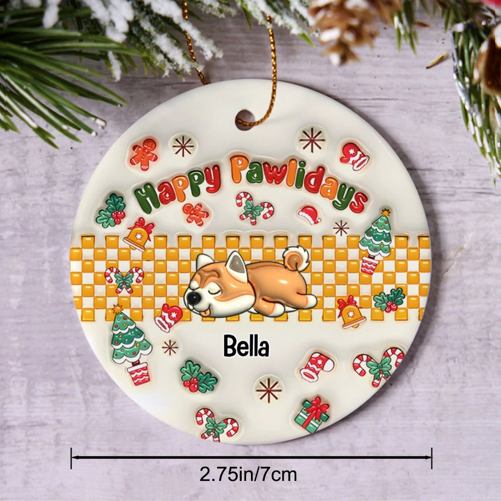 Jolly Pawlidays - Personalized Christmas Ornament