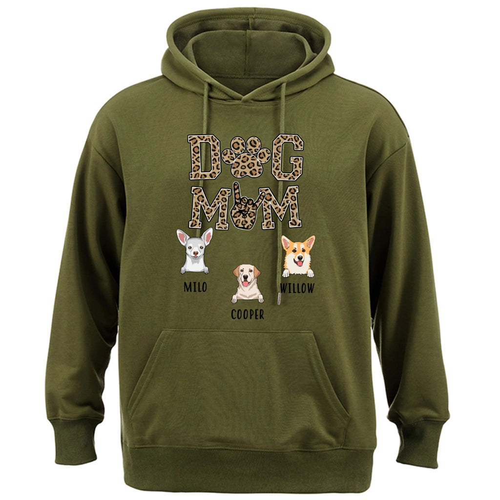 Leopard Dog Mom - Personalized Custom Hoodie