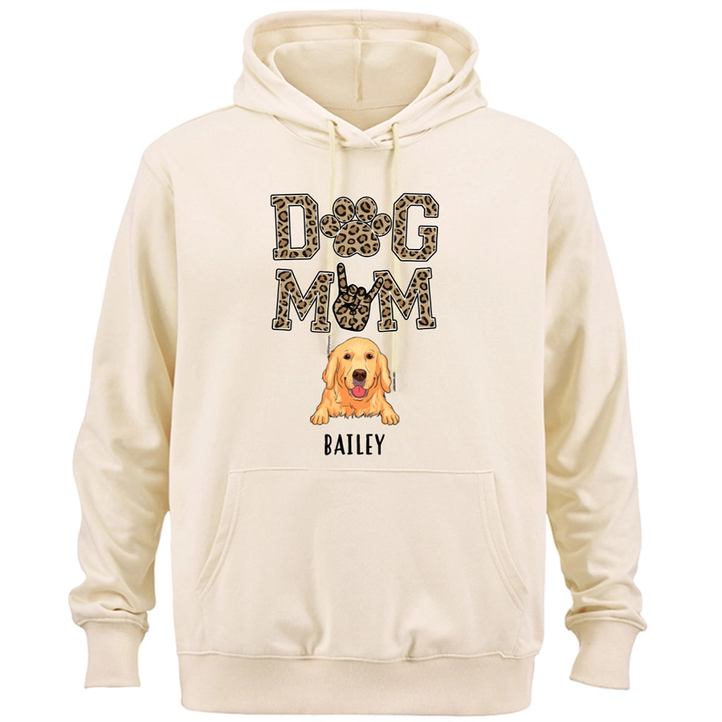 Leopard Dog Mom - Personalized Custom Hoodie