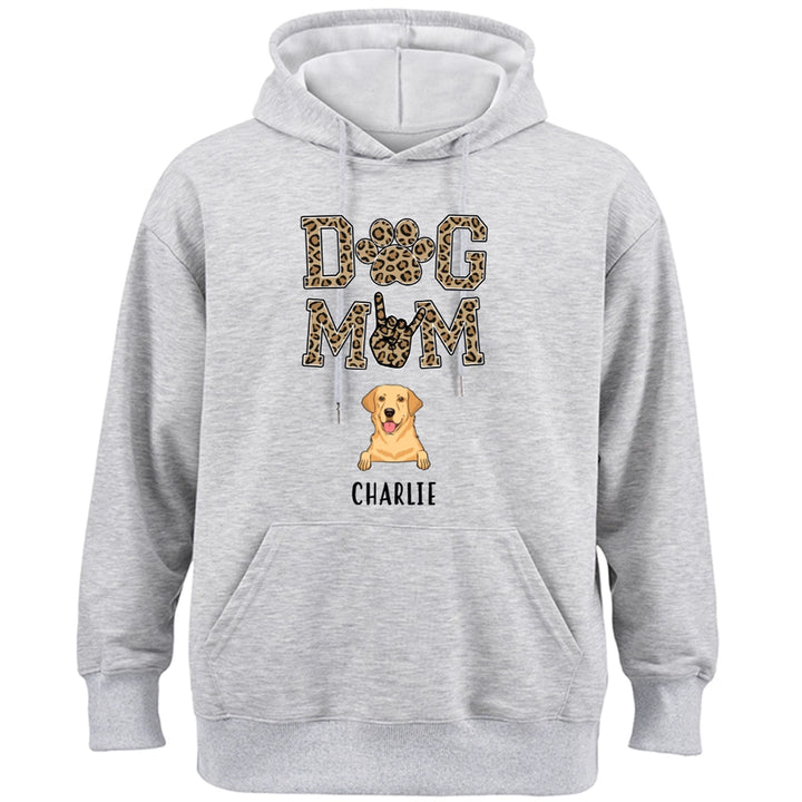 Leopard Dog Mom - Personalized Custom Hoodie