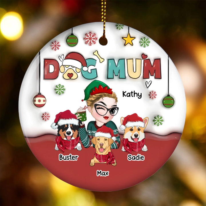 Mom of Dogs - Personalized Christmas Ornament